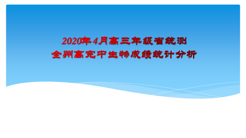 2020年省统测楚雄州高三生物统测成绩分析