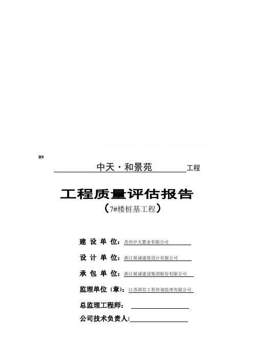 桩基工程质量评估报告范本