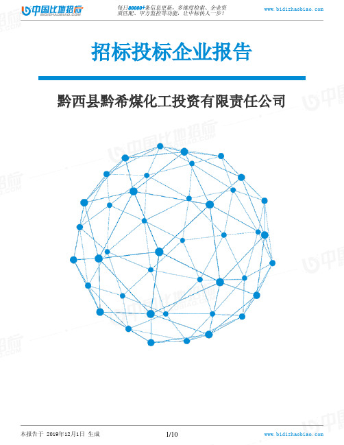 黔西县黔希煤化工投资有限责任公司-招投标数据分析报告