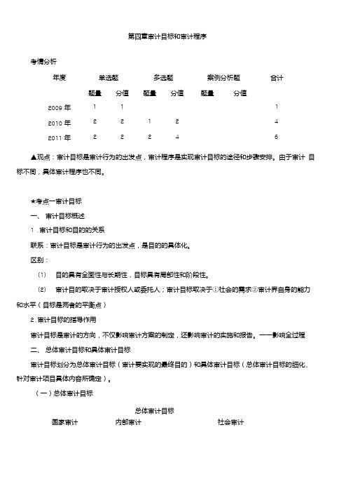 中级审计师考试第四章审计目标和审计程序(一).doc