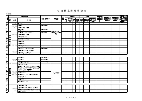 工程档案资料检查表