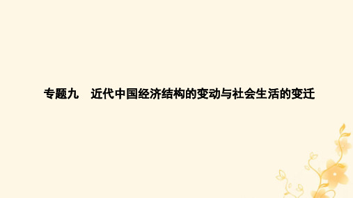 高三历史二轮专题复习专题九 近代中国经济结构的变动与社会生活的变迁