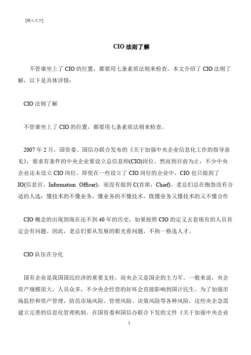 【推荐下载】CIO法则了解