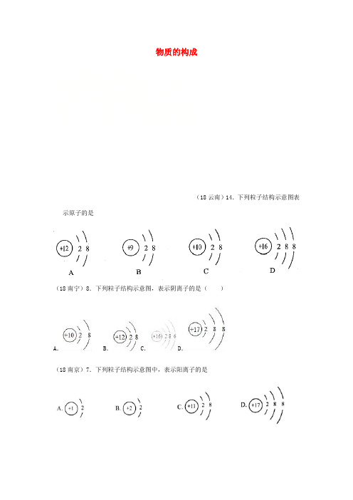 2018年中考化学真题分类汇编 1 物质的构成和变化 考点1 物质的构成 3原子结构 3微粒结构示意