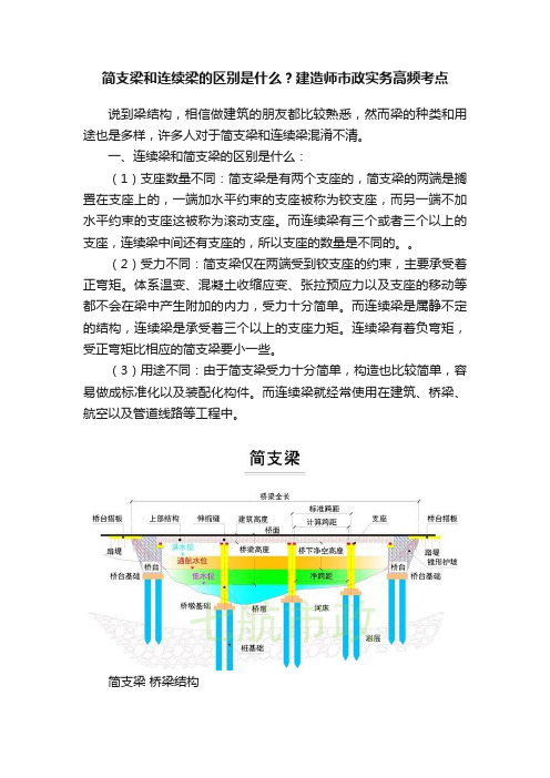 简支梁和连续梁的区别是什么？建造师市政实务高频考点