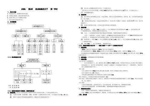 《组成细胞的分子》复习提纲