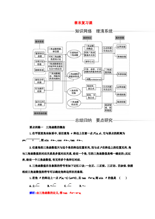 2020秋新教材高中数学第五章三角函数章末复习课分层演练含解析新人教A版必修第一册