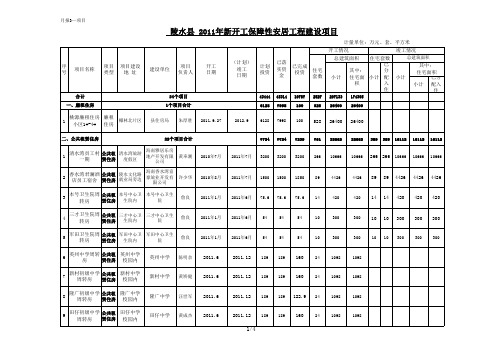 陵水2011年新开工项目信息公开xls
