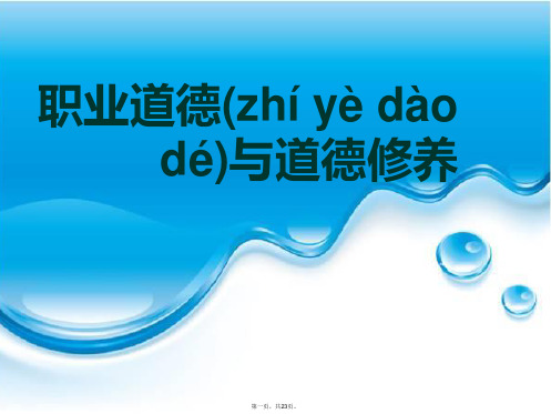 职业道德与道德修养培训PPT事业单位初任职业道德