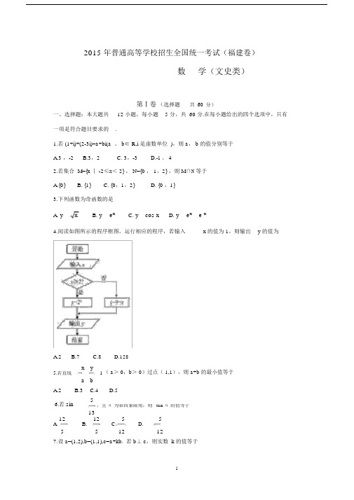 2015年高考试题(福建卷)——文科数学.doc