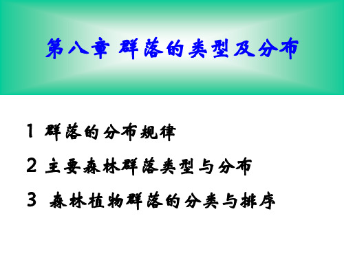 森林生态学：15 群落的类型及分布