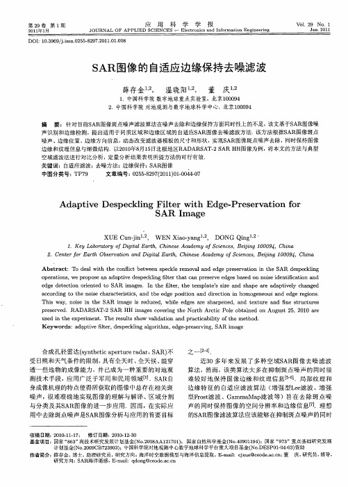 SAR图像的自适应边缘保持去噪滤波