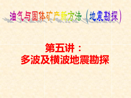 多波及横波地震勘探方法原理