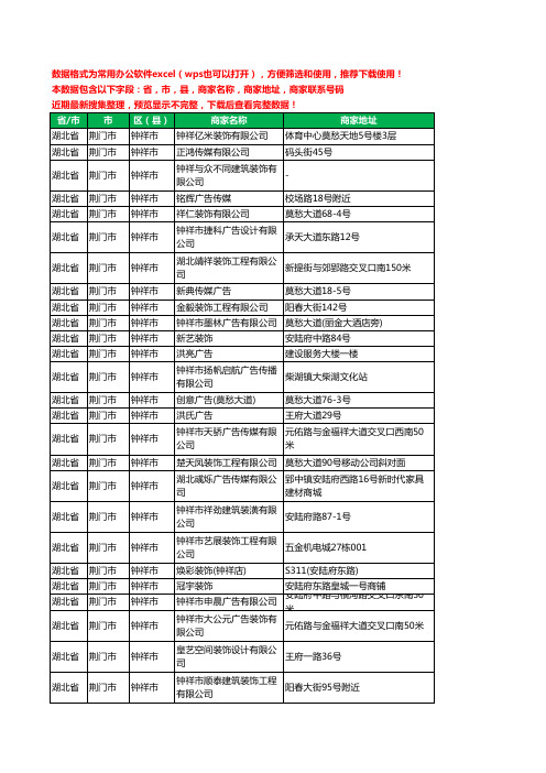 2020新版湖北省荆门市钟祥市广告有限公司工商企业公司商家名录名单黄页联系电话号码地址大全53家