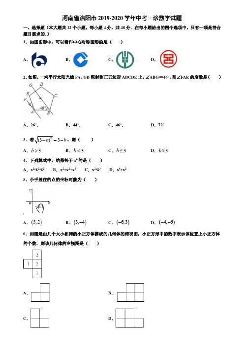 河南省洛阳市2019-2020学年中考一诊数学试题含解析