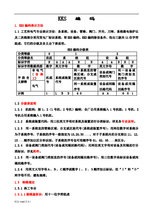 火力发电厂kks编码规则