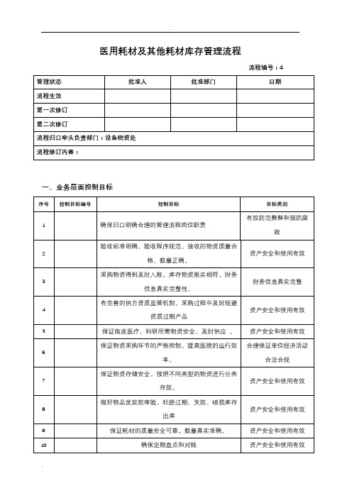 医用耗材及其他耗材库存管理流程