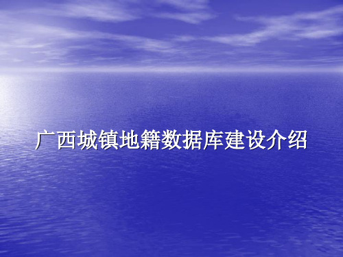 广西城镇地籍数据库建设流程介绍