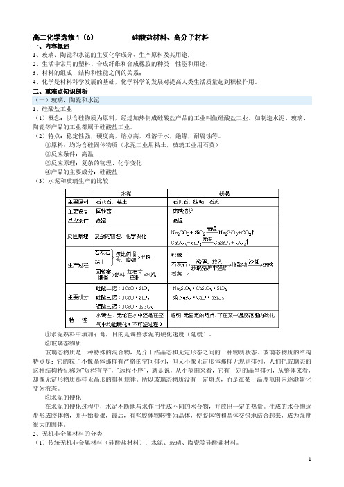 06硅酸盐材料高分子材料