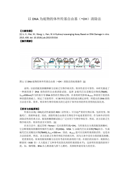 ROS体外清除法、 羟基自由基体外清除法 (以DNA为底物的新方法)