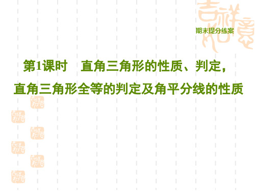 湘教版八年级下册数学期末提分练案 直角三角形的性质、判定,直角三角形全等的判定及角平分线的性质(2)