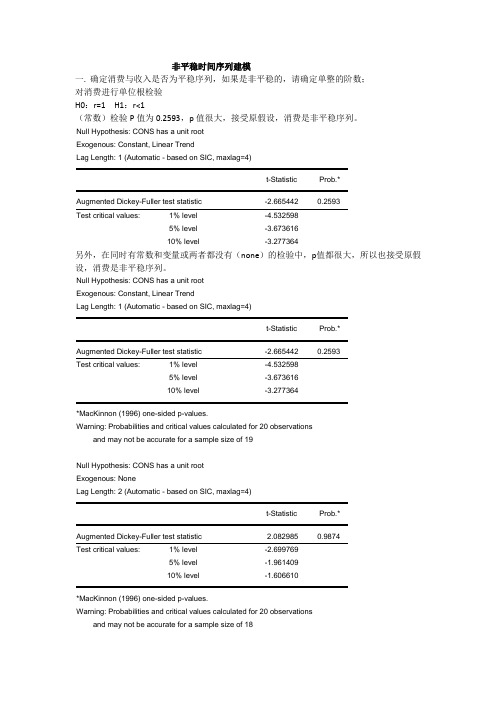 计量经济学上机作业答案(2)