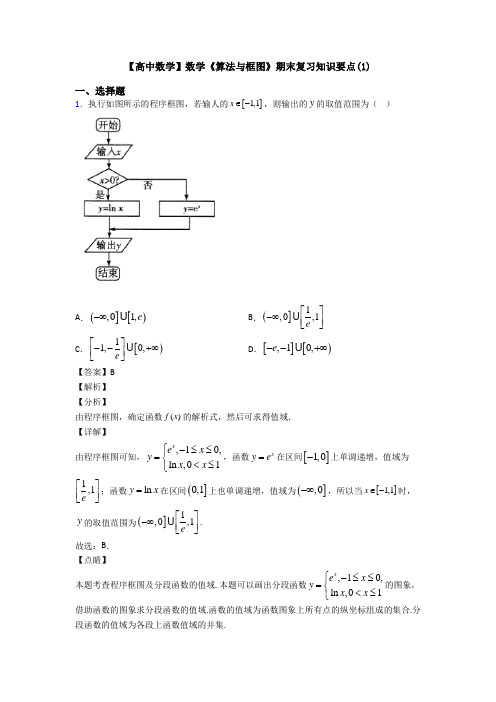 高考数学压轴专题专题备战高考《算法与框图》分类汇编及答案