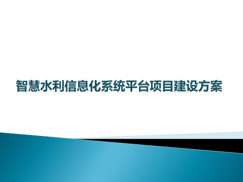 智慧水利信息化系统平台项目建设方案