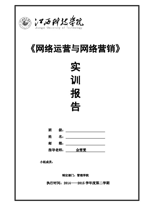 实训《网络运营与网络营销》实训报告