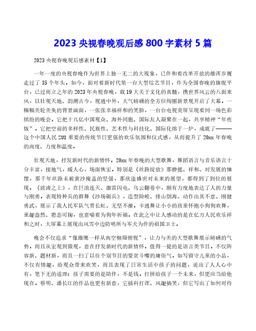 2023央视春晚观后感800字素材5篇