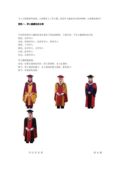 学士服的分类