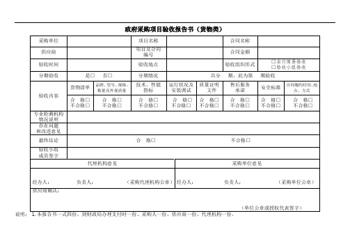 厨房工程验收报告书