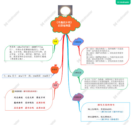 新编部小学语文五年级第3课《月是故乡明》的思维导图