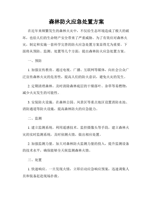 森林防火应急处置方案