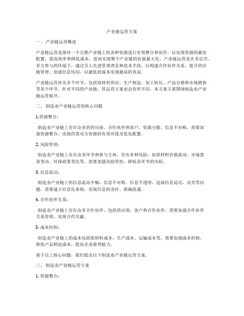 产业链运营方案