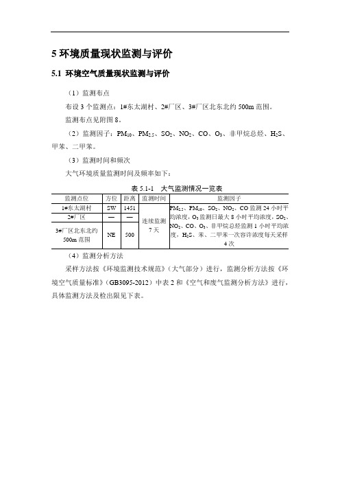 环境质量现状监测与评价