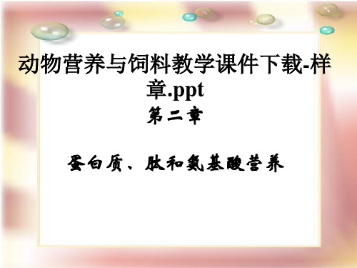 动物营养与饲料教学课件下载-样章ppt(精)