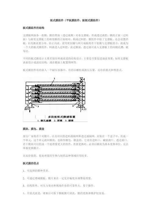 板式膜组件(平板膜组件、板框式膜组件)