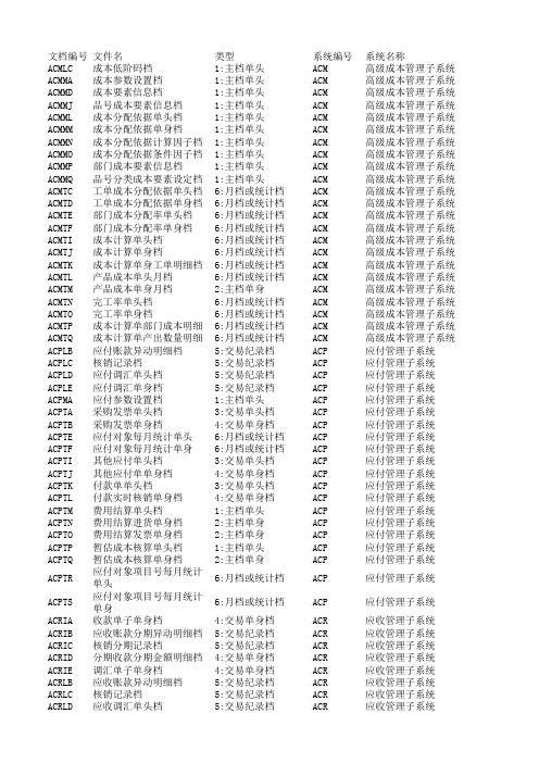 易飞9.0.4.0数据表