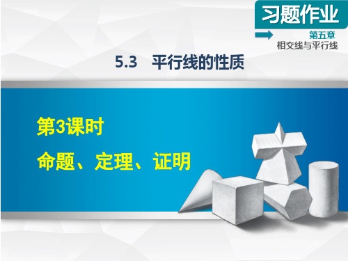 【人教版】七年级数学下册《5.3.3  命题、定理、证明》习题课件(附答案)