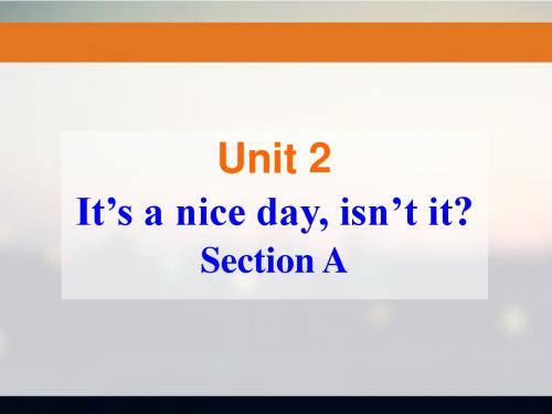 鲁教版英语八年级下册Unit 2 Its a nice day isnt it Section