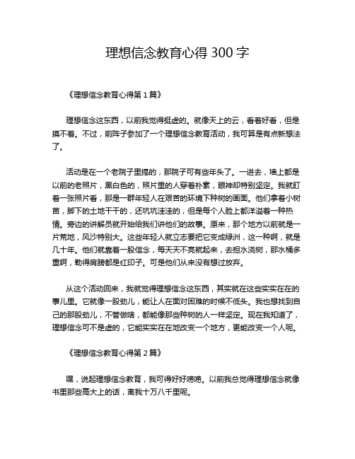 理想信念教育心得300字