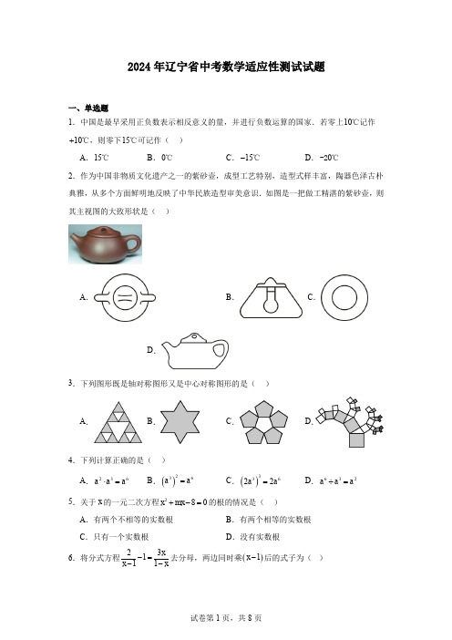 2024年辽宁省中考数学适应性测试试题