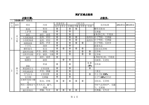 点检员专业点检表