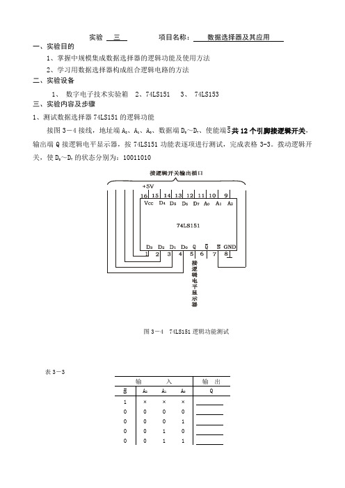 实验报告——数据选择器及其应用