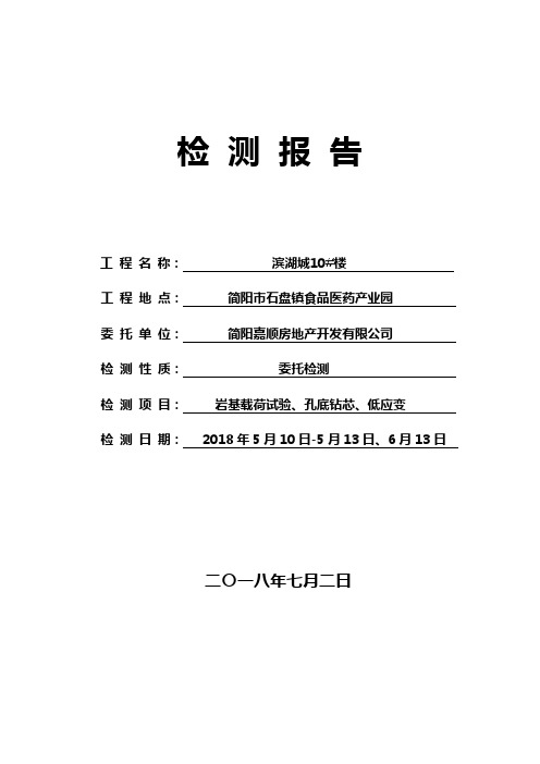 岩基载荷试验、孔底钻芯、低应变检测报告模板