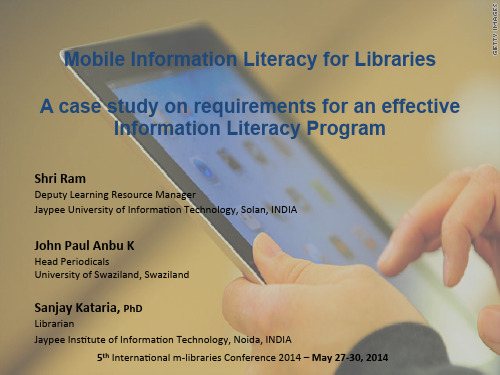 Mobile Information Literacy for libraries A case study on requirements for an effective Information