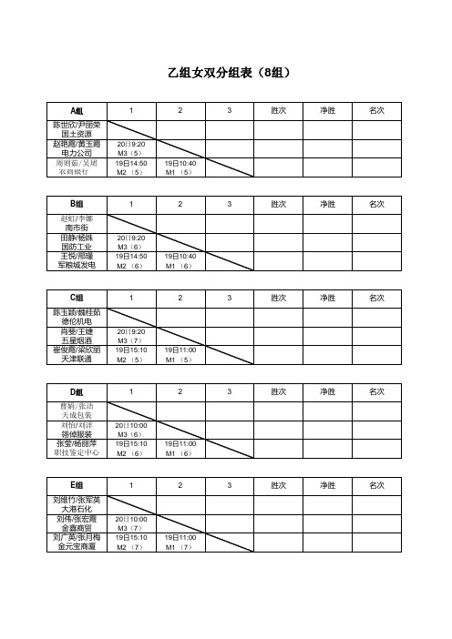 天津职工羽毛球单项赛秩序册2015