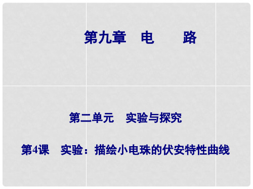 高考物理总复习 第九章 第4课 实验 描绘小电珠的伏安特性曲线课件 (2)