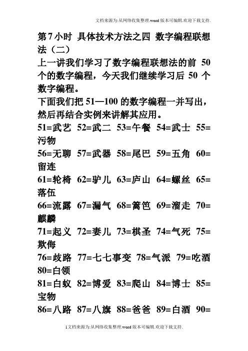 第7小时具体技术方法之四数字编程联想法